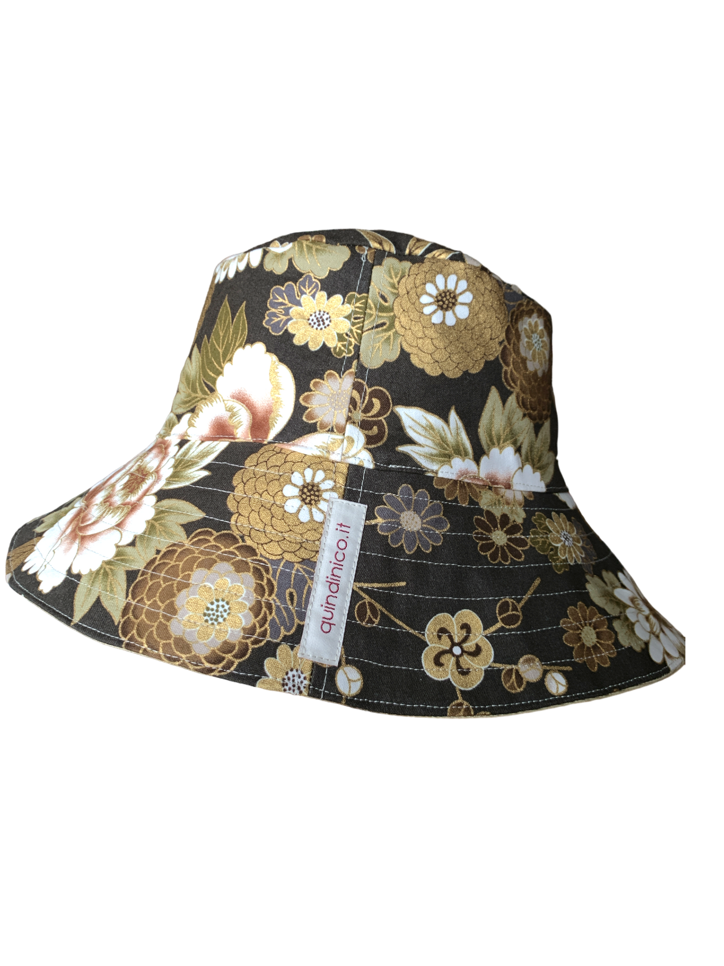 Cappello Fiori Jap marrone