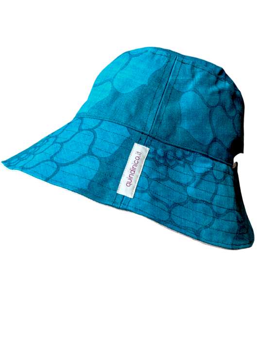 Cappello Peonie blu